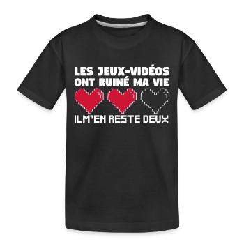 Les Jeux-Vidéos ont ruiné ma vie. - T-shirt bio Premium Enfant - noir - Devant