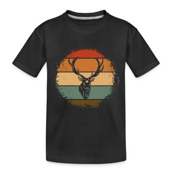 Hirsch - Kinder Premium Bio T-Shirt - Schwarz - Vorne