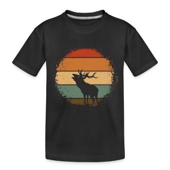 Hirsch - Kinder Premium Bio T-Shirt - Schwarz - Vorne