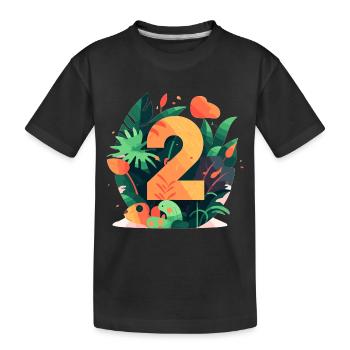 2ème anniversaire Jungle - T-shirt bio Premium Enfant - noir - Devant