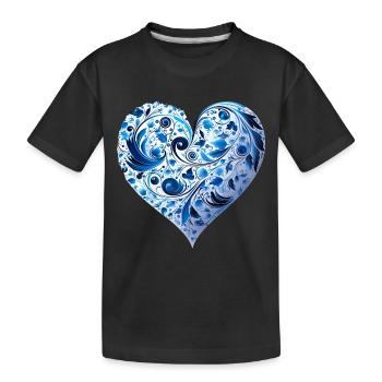 Kunst Herz Liebe Liebesbeweis Gefühle - Kinder Premium Bio T-Shirt - Schwarz - Vorne