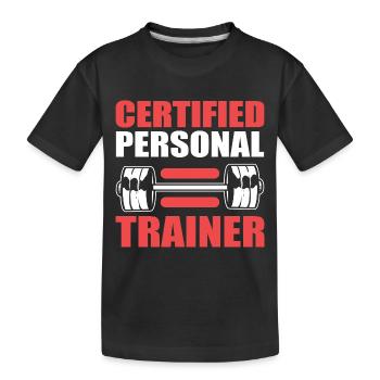 Fitness - Kids' Premium Organic T-Shirt - black - Front