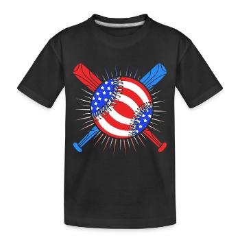Vierter Juli Nationalfarben Nationalfeiertag USA - Kinder Premium Bio T-Shirt - Schwarz - Vorne