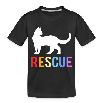 Katzenrettung Tierrechte Tierrettung Tierheim - Kinder Premium Bio T-Shirt - Schwarz - Vorne