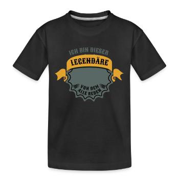 Legendäre personalisierte Geschenke - Kinder Premium Bio T-Shirt - Schwarz - Vorne