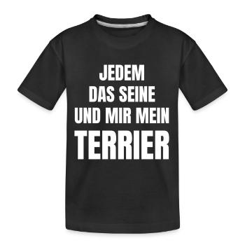 Hunderasse Terrier - Kinder Premium Bio T-Shirt - Schwarz - Vorne
