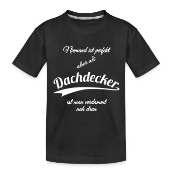 Dachdecker - Kinder Premium Bio T-Shirt - Schwarz - Vorne