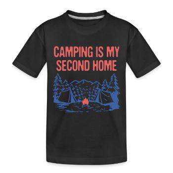 Camping is My Second Home Camper Dictons Camp - T-shirt bio Premium Enfant - noir - Devant