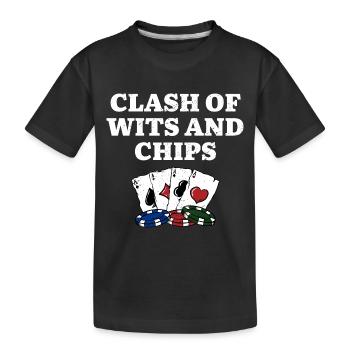 Clash of Wits and Chips Poker Contest Poker - Kinder Premium Bio T-Shirt - Schwarz - Vorne
