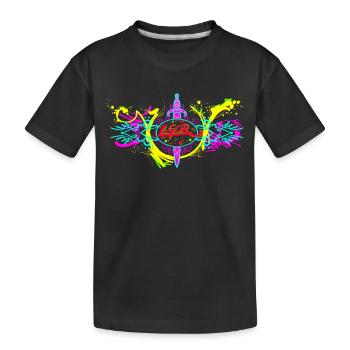 L.Gor Dolch Farbklecks - Kinder Premium Bio T-Shirt - Schwarz - Vorne