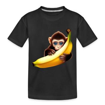 Banane à cache-cache de singe - T-shirt bio Premium Enfant - noir - Devant