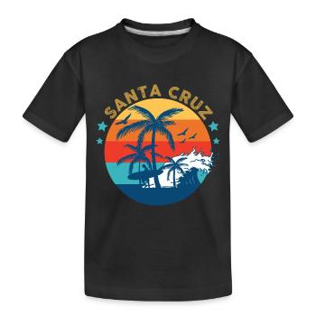 Kalifornien Surfen Santa Cruz - Kinder Premium Bio T-Shirt - Schwarz - Vorne