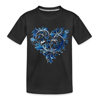 Valentinstag Herz Liebe Liebesbeweis Gefühle - Kinder Premium Bio T-Shirt - Schwarz - Vorne
