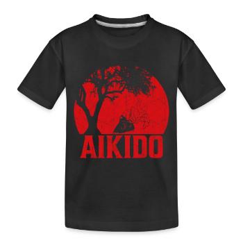 Aïkido - T-shirt bio Premium Enfant - noir - Devant