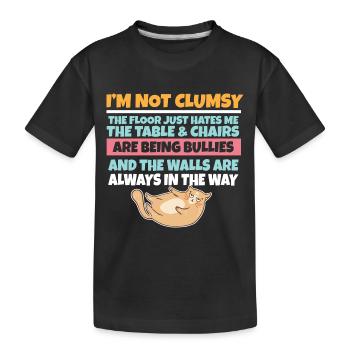 Je ne suis pas maladroit Le sol me déteste Chat stupide - T-shirt bio Premium Enfant - noir - Devant