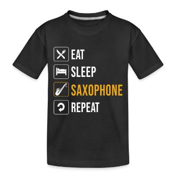 Saxophon Saxophonist - Kinder Premium Bio T-Shirt - Schwarz - Vorne