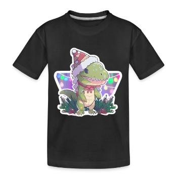 dinosaure de Noël, cadeau, - T-shirt bio Premium Enfant - noir - Devant