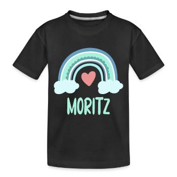 Moritz Name Rainbow Baby - Kids' Premium Organic T-Shirt - black - Front