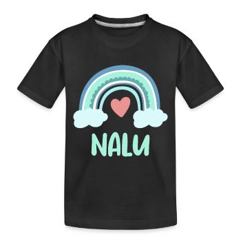 Nalu Name Rainbow Baby - Kids' Premium Organic T-Shirt - black - Front