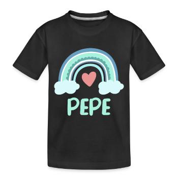 Pepe Name Rainbow Baby - Kids' Premium Organic T-Shirt - black - Front