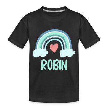 Nom Robin Rainbow Baby - T-shirt bio Premium Enfant - noir - Devant