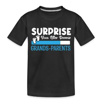 annonce grossesse grands parents. devenir grands. - T-shirt bio Premium Enfant - noir - Devant