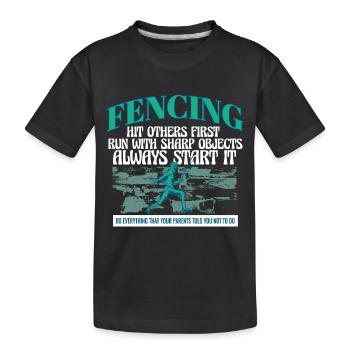 Funny Fencing Athlete Coach Combat Sports Sword - Kinder Premium Bio T-Shirt - Schwarz - Vorne