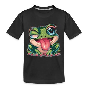 Ästhetischer Frosch Frösche für einen Frosch - Kinder Premium Bio T-Shirt - Schwarz - Vorne