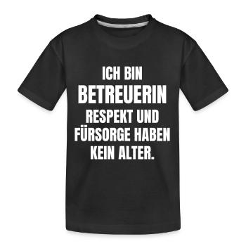 Ich bin Betreuerin für Senioren. - Kinder Premium Bio T-Shirt - Schwarz - Vorne