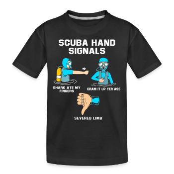 Plongeur Main Signe Scuba Diving - T-shirt bio Premium Enfant - noir - Devant