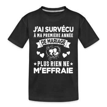 Ma Première Année De Mariage Humour Cadeau - T-shirt bio Premium Enfant - noir - Devant