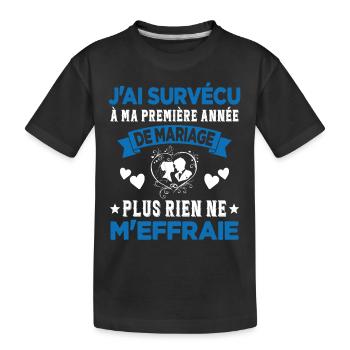 Ma Première Année De Mariage Humour Cadeau - T-shirt bio Premium Enfant - noir - Devant