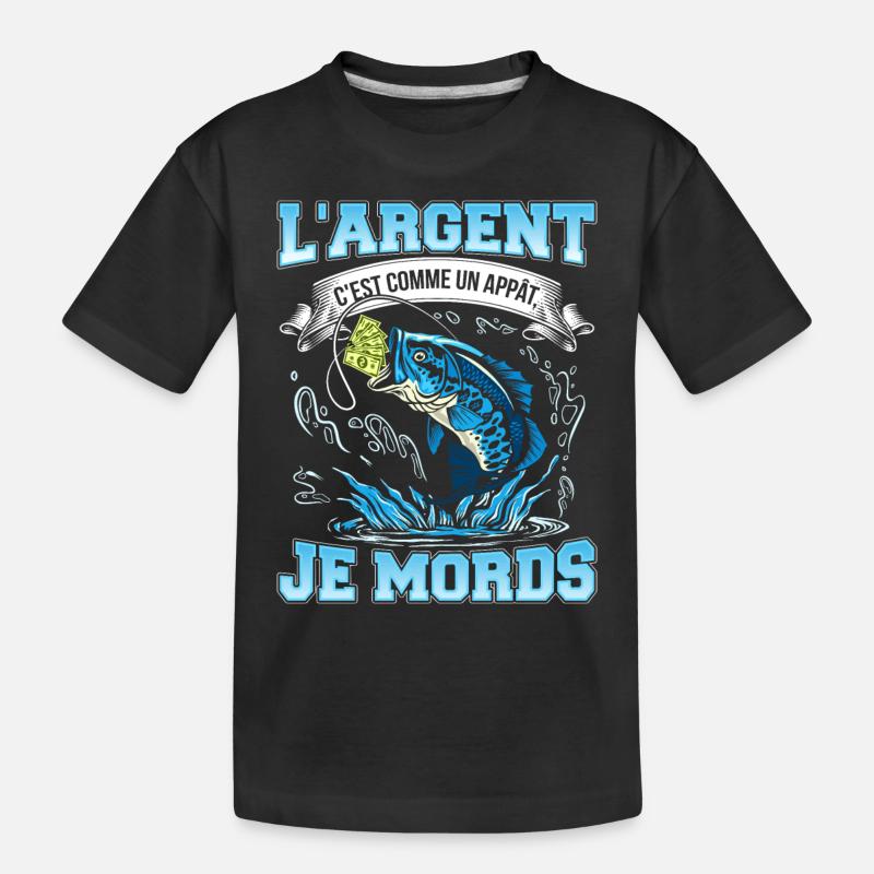 L'argent c'est comme un appât je mords-NeedyMinset - T-shirt bio Premium Enfant - noir