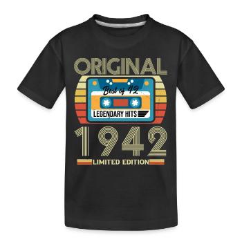 Cadeau D'anniversaire Vintage 1942 - T-shirt bio Premium Enfant - noir - Devant
