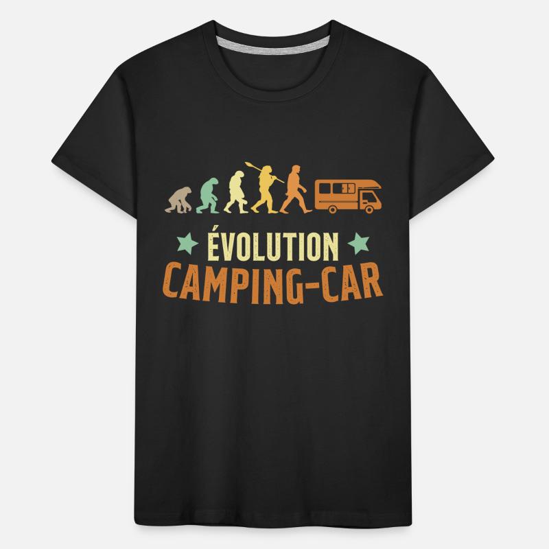 Evolution Camping Car Humor Geschenk Kinder Premium Bio T-Shirt
