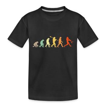 Baseball Evolution Baseball Player Gift - Kids' Premium Organic T-Shirt - black - Front
