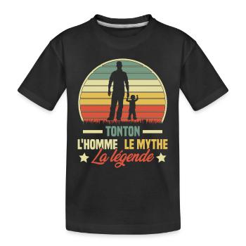 Tonton l'homme le mythe la légende Vintage Cadeau - T-shirt bio Premium Enfant - noir - Devant