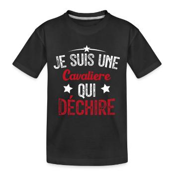 Je suis une Cavalière Qui Déchire - T-shirt bio Premium Enfant - noir - Devant