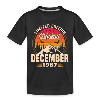 Geburtstagsgeschenk geboren im Dezember 1987 - Kinder Premium Bio T-Shirt - Schwarz - Vorne