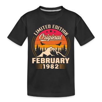 Geburtstagsgeschenk geboren im Februar 1982 - Kinder Premium Bio T-Shirt - Schwarz - Vorne
