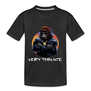 Very Thin Ice / Saying / Coffee Saying - Kids' Premium Organic T-Shirt - black - Front