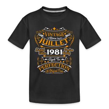 Jahrgang 1981 Juli Geburtstagsgeschenk - Kinder Premium Bio T-Shirt - Schwarz - Vorne