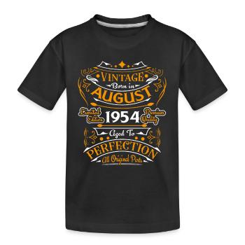 August 1954 Vintage Retro Birthday Gift - Kids' Premium Organic T-Shirt - black - Front