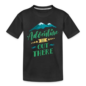 L'aventure est là, dehors - T-shirt bio Premium Enfant - noir - Devant