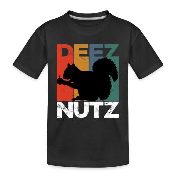 Deez Nutz Nutcracker Squirrel Dees Nuts Chipmunk - Kinder Premium Bio T-Shirt - Schwarz - Vorne