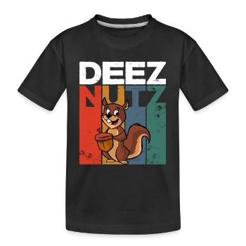 Deez Nutz Nutcracker Squirrel Dees Nuts Chipmunk - Kinder Premium Bio T-Shirt - Schwarz - Vorne