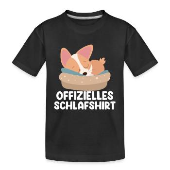 Offizielles Schlafshirt Schlafender Hund - Kinder Premium Bio T-Shirt - Schwarz - Vorne