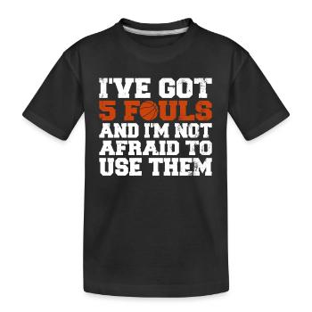 Hoops Basketball Player Streetball Hooping 5 Fouls - Kids' Premium Organic T-Shirt - black - Front
