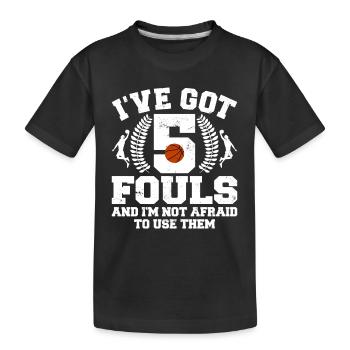 Hoops Basketball Player Streetball Hooping 5 Fouls - Kids' Premium Organic T-Shirt - black - Front