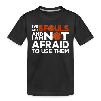 Hoops Basketball Player Streetball Hooping 5 Fouls - Kids' Premium Organic T-Shirt - black - Front